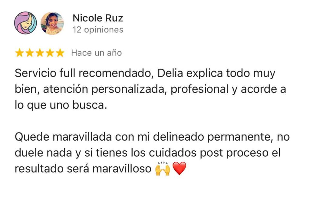 comentario de cliente Centro Estetica Buena Atención.